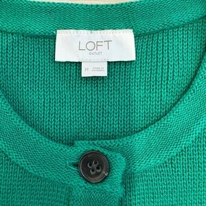 LOFT Vibrant Green Cardigan Sweater